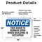 Signmission This Door To Remain Open When Building Is Occupied, 14 in W x Rectangle, Vinyl Decal OS-2PACK-NS-D-1014-L-18603 - alternate 6
